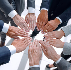 business people giving each other their hands