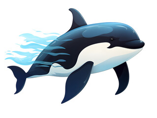 Illustration of a blue  wale on white background 