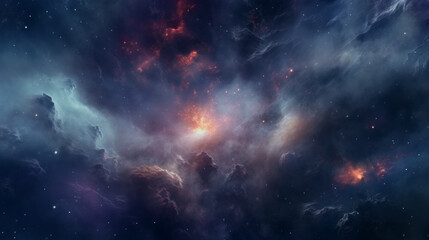 Digital Celestial Symphony,  abstract, grainy texture backdrop resembling a cosmic panorama, Created using generative AI