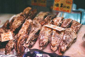 The seafood in the market