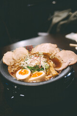 Ramen noodle on top egg