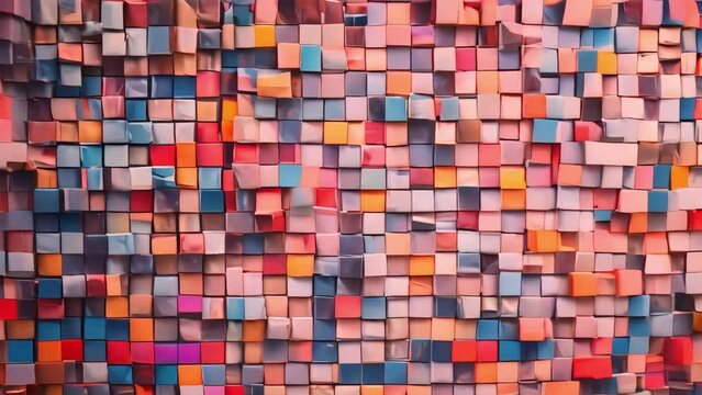 a stencil of different colored squares of different colors. Generative AI