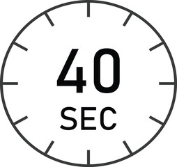 40  seconds  timer sign vector design suitable for many uses	
