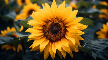 Fototapeta premium Close-up of a sunflower (helianthus annuus)