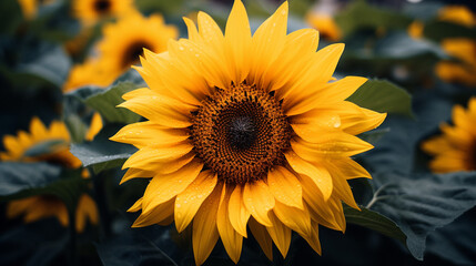 Close-up of a sunflower (helianthus annuus)