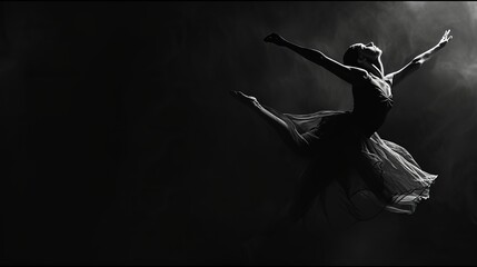 Silhouette of a ballerina - obrazy, fototapety, plakaty