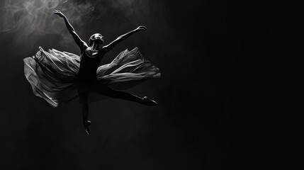 Silhouette of a ballerina - obrazy, fototapety, plakaty
