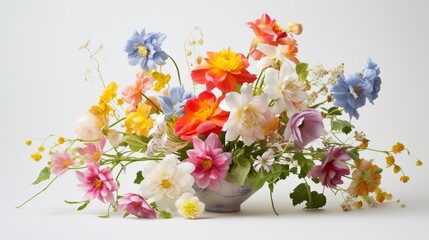 the joyful simplicity of a vibrant floral arrangement captured on a pure white background.