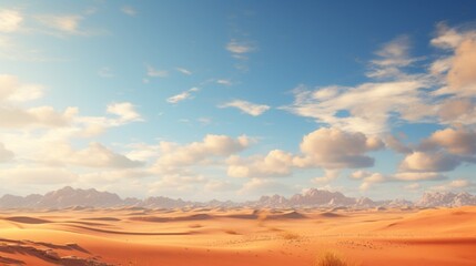 the untouched beauty of a desert, where the earth meets the sky in a seamless horizon.