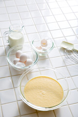 ホットケーキ作り、キッチン、調理、パンケーキ