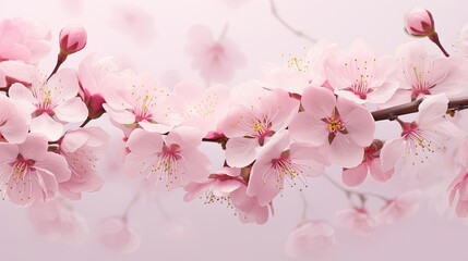 soft pink background with cherry blossoms for text to create a cohesive and visually appealing design.