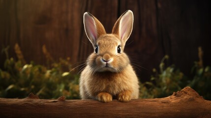 the rabbit in a natural, relaxed state to convey authenticity, natural behavior and interaction to demonstrate the rabbit's charm and cuteness