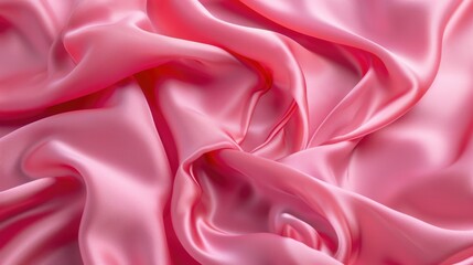 Rose Satin Folds: Abstract Pink Fabric Background with Drapery and Texture