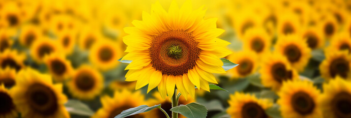 Fototapeta premium Sunflower (Helianthus annuus) isolated with sunflowers in the background