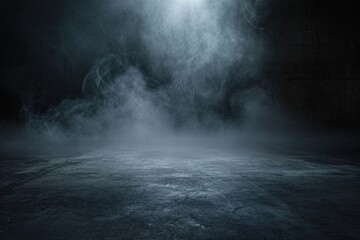 Urban Noir. Dark Abstract Spotlight Illuminating Concrete Floor with Glowing Lights - obrazy, fototapety, plakaty