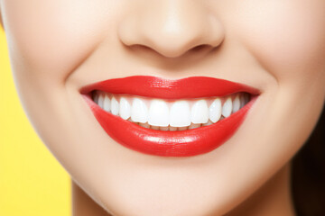 Obraz premium Smile makeovers teeth whitening, in the style of minimalistic compositions, spontaneous gesture, macro perspectives, light white