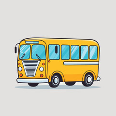 School bus cartoon drawing isolated illustration