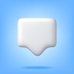3D White Blank Speech Bubble Isolated