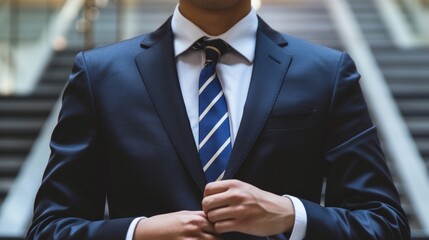 Business person with a suit, businessmann working in a suit close up 