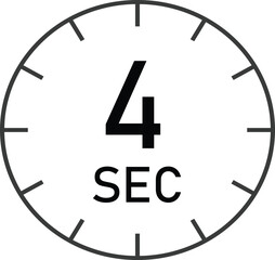 4  seconds  timer sign vector design suitable for many uses	
