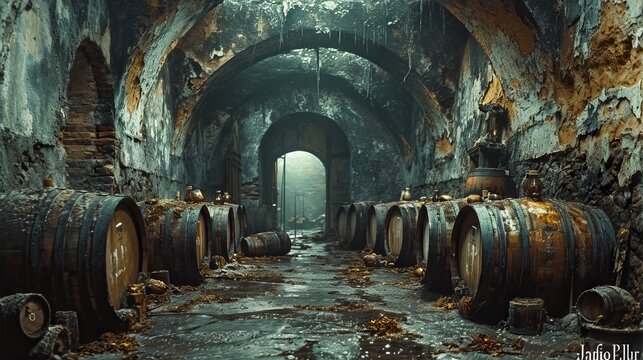 old scarry cellar with spooky ambient light