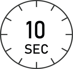 10 seconds  timer sign vector design suitable for many uses	
