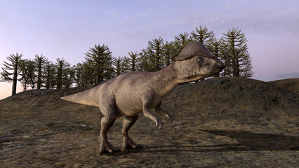 3d illustration of an Acrotholus dinosaur (Cretaceous)