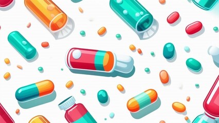 Set of colored oil capsules. illustration