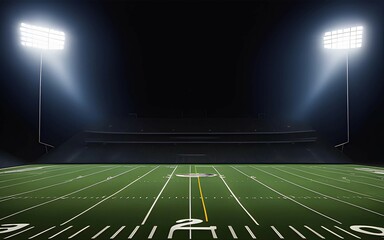 Stadium lights on a football field