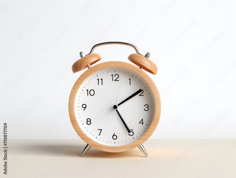 Wall mural retro alarm clock bell on white background