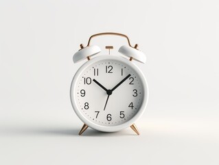 retro alarm clock bell on white background