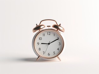 retro alarm clock bell on white background