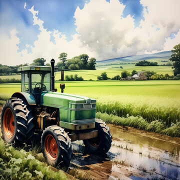 tractor in field