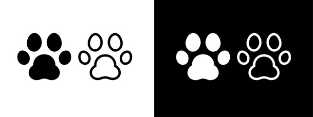 Pet paw icon. Dog paw vector illustration