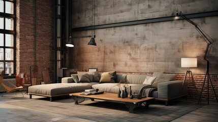 comfortable lounge room background illustration stylish modern, chic elegant, minimalist inviting comfortable lounge room background