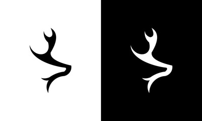 minimalist deer head logo design vector