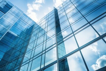 Fototapeta na wymiar Impressive Glass Facade of a Modern Office Building