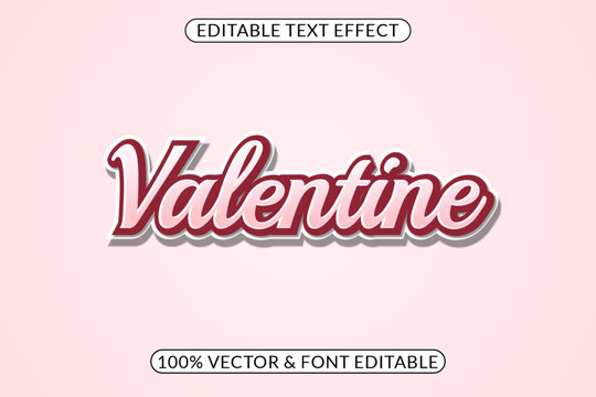 Valentines day editable text effect use for logo