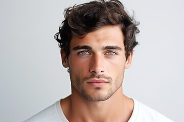 Obraz premium Portrait of young handsome man on white background