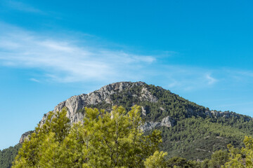 mountain landscape with blue sky