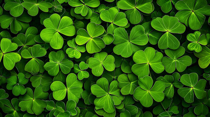 Shamrock four leaf clover background for St Patrick's day celebration
