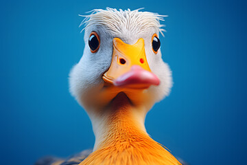 a close up of a duck - obrazy, fototapety, plakaty