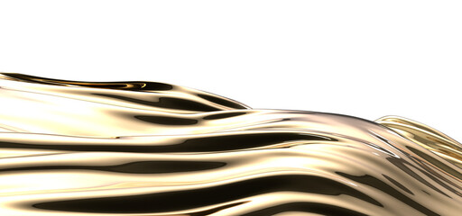 Golden Dimension: Abstract 3D Gold Cloth Illustration with Depth and Dimension
