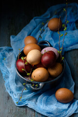 Still life with eggs and flowers