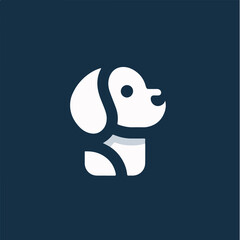 vector dog logo with a simple and minimalist flat design style