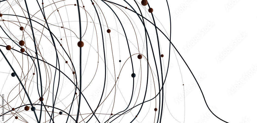 Fototapete Abstract plexus blue geometry background. Digital technology network connection concept. 3D rendered illustration