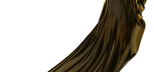 Golden Dimension: Abstract 3D Gold Cloth Illustration with Depth and Dimension