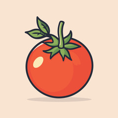 Tomato cartoon vector illustration icon logo design