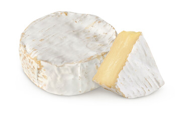 Camembert cheese isolated on white background 