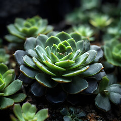 Fototapeta premium Minimalist Macro Green Succulent